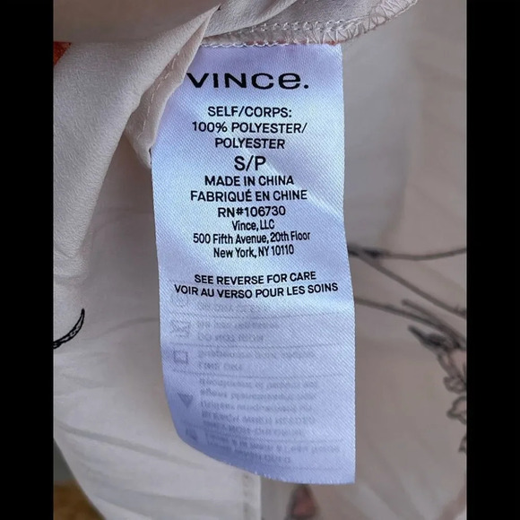 Vince Tossed Poppy Pleated Blouse small - Picture 8 of 10